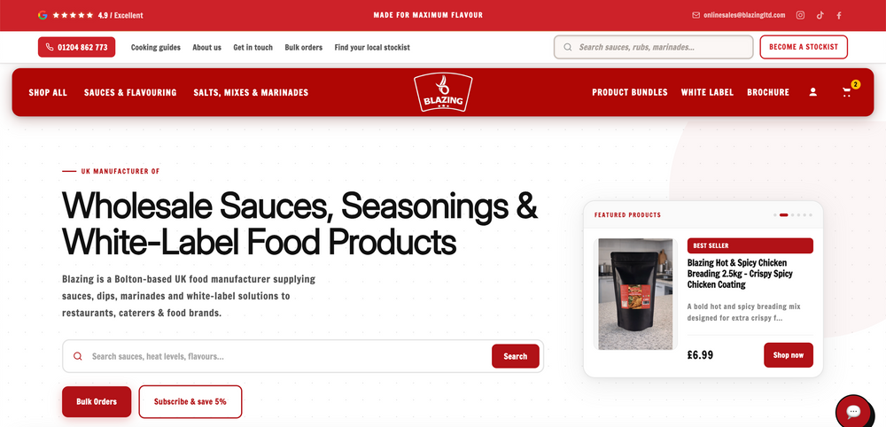 Blazing Wholesale Sauces & Seasonings